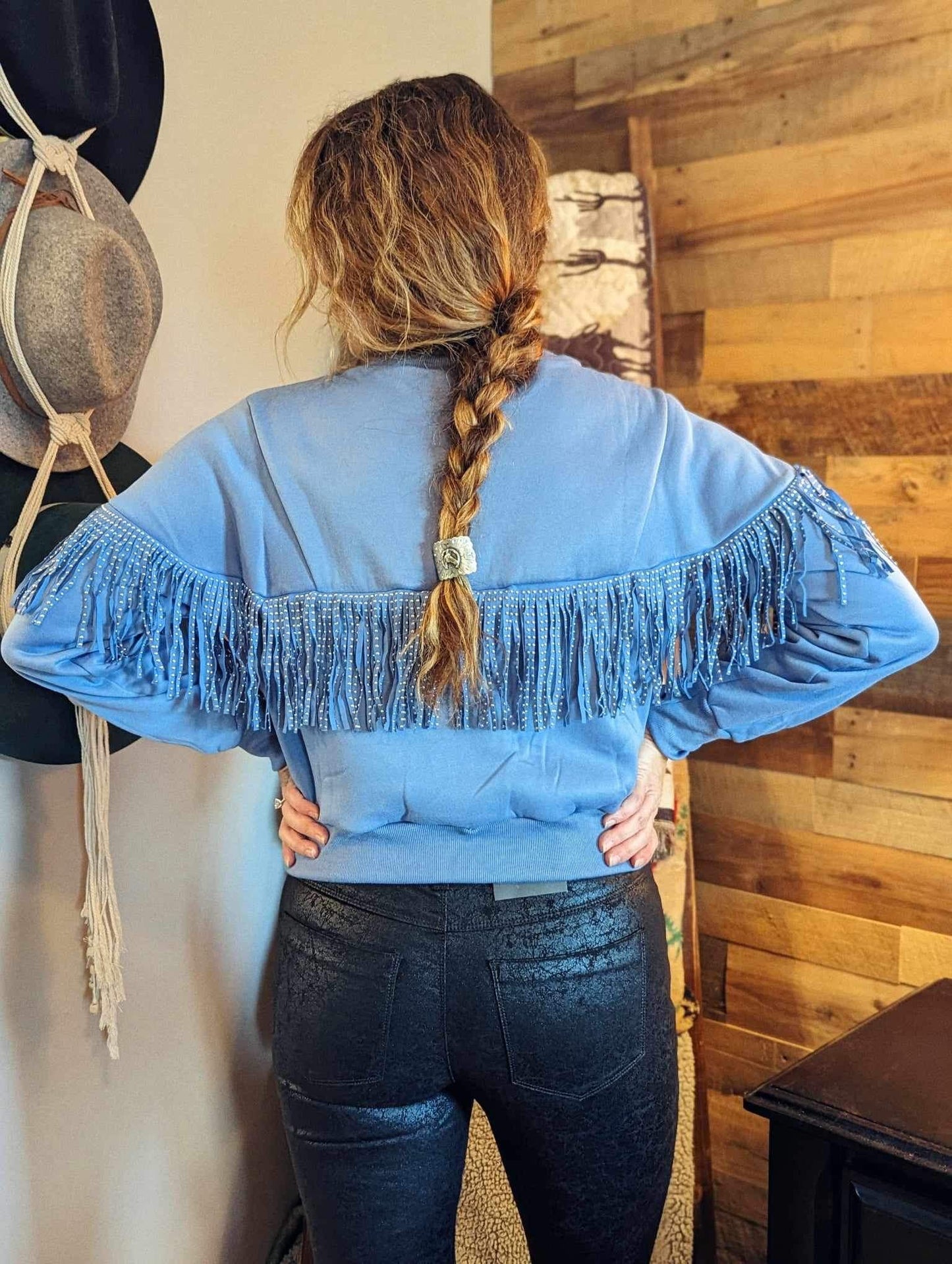 Rhinestone and Fringe Sweater