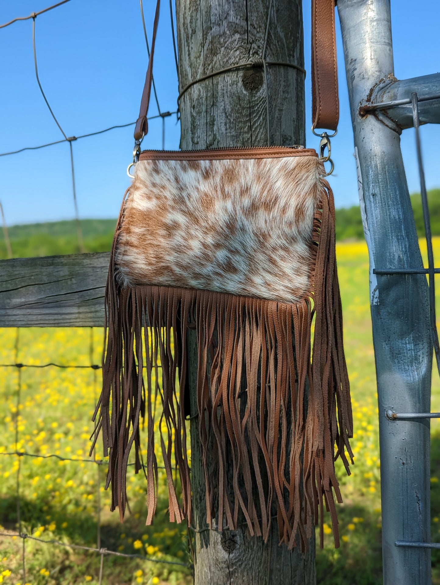 Leather Fringe Crossbody Purse