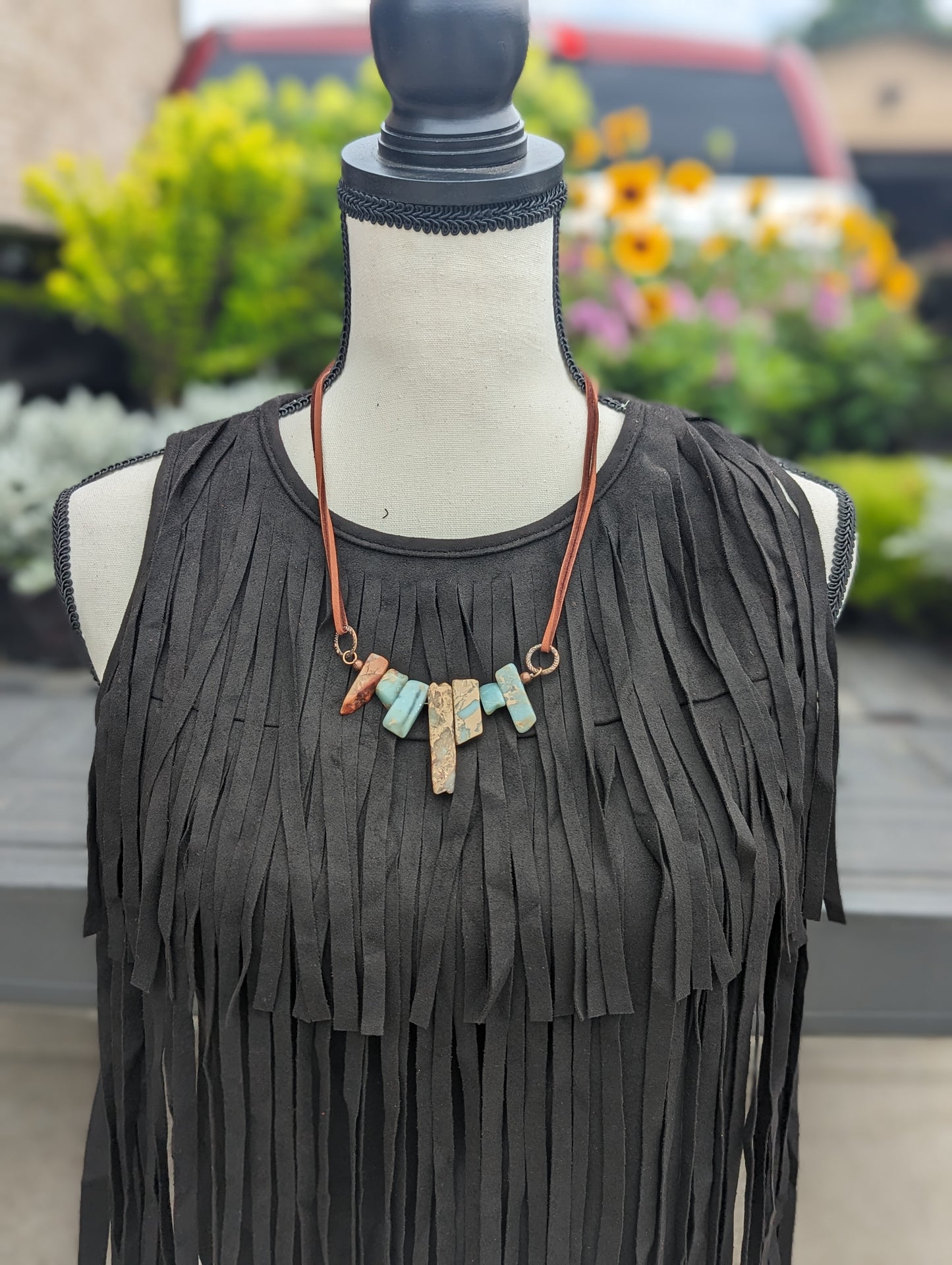 Aqua Terra Leather Necklace