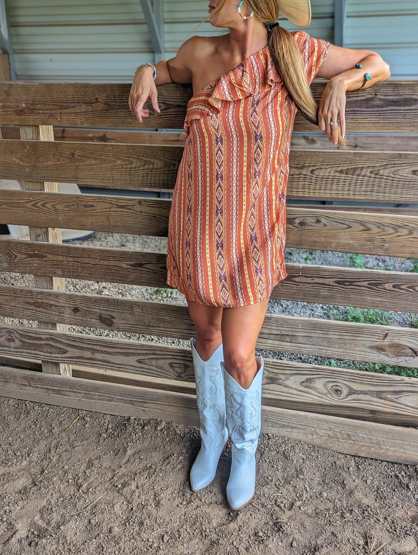 New Mexico Nights One Shoulder Dress