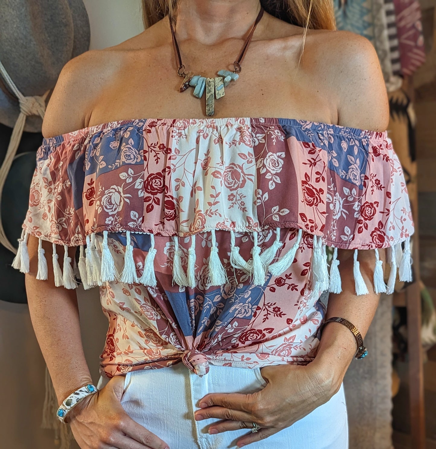 Tahoe Off Shoulder Woven Top