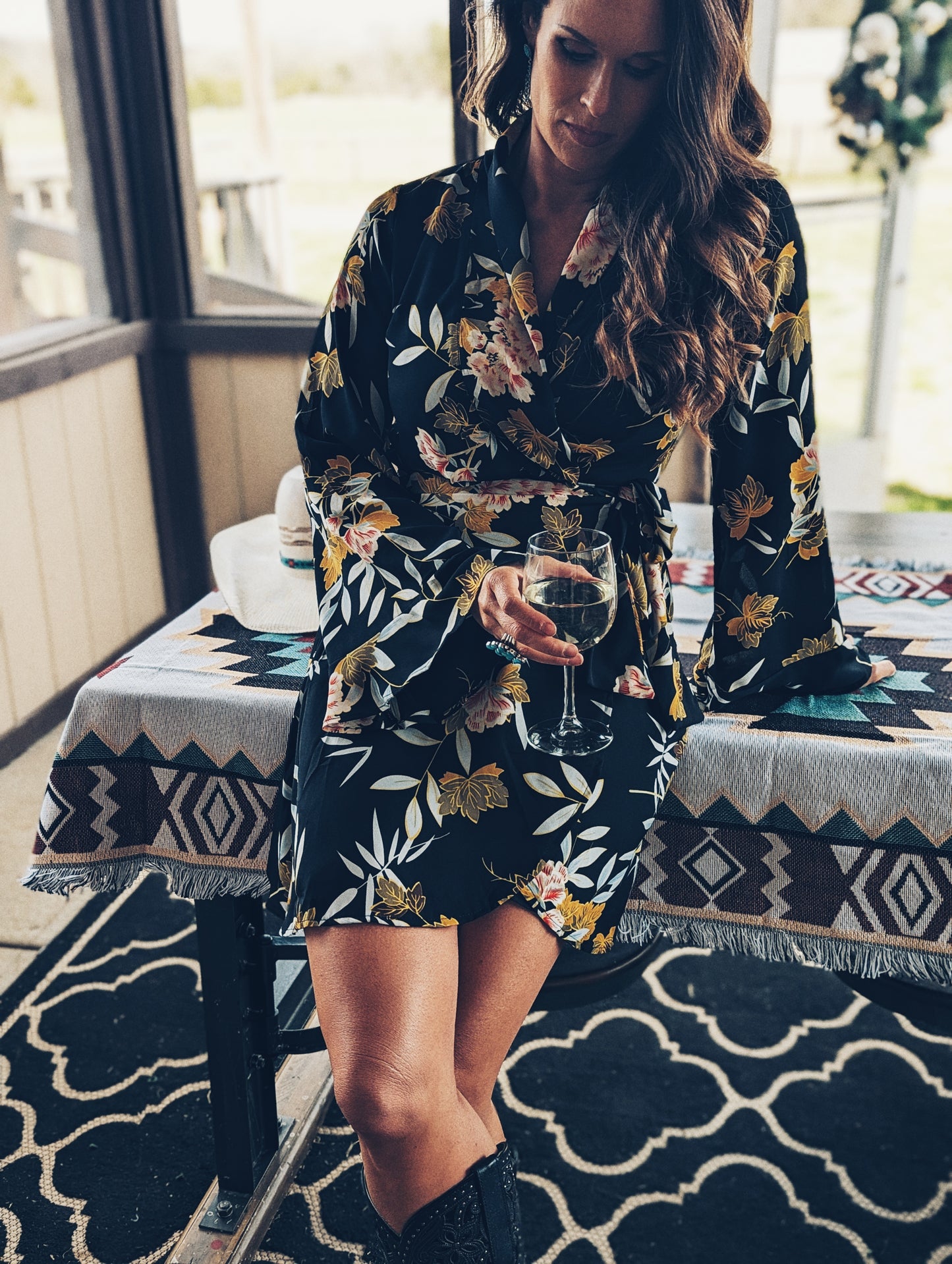 Big Sky Ruffle Wrap Dress